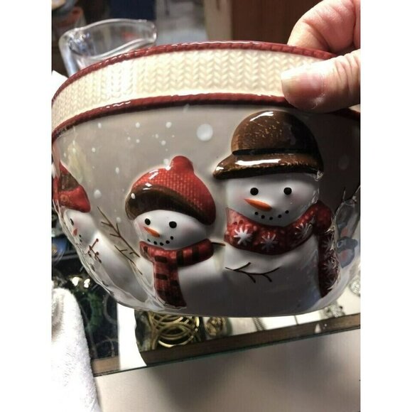 St. Nicholas Square WARM WISHES 4qt‎ Serving Bowl. 10” W By 5” Tall - Picture 1 of 5